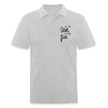 Laisse la mer te rendre libre ! - Polo Homme - gris chiné - Devant - Kai (181cm)