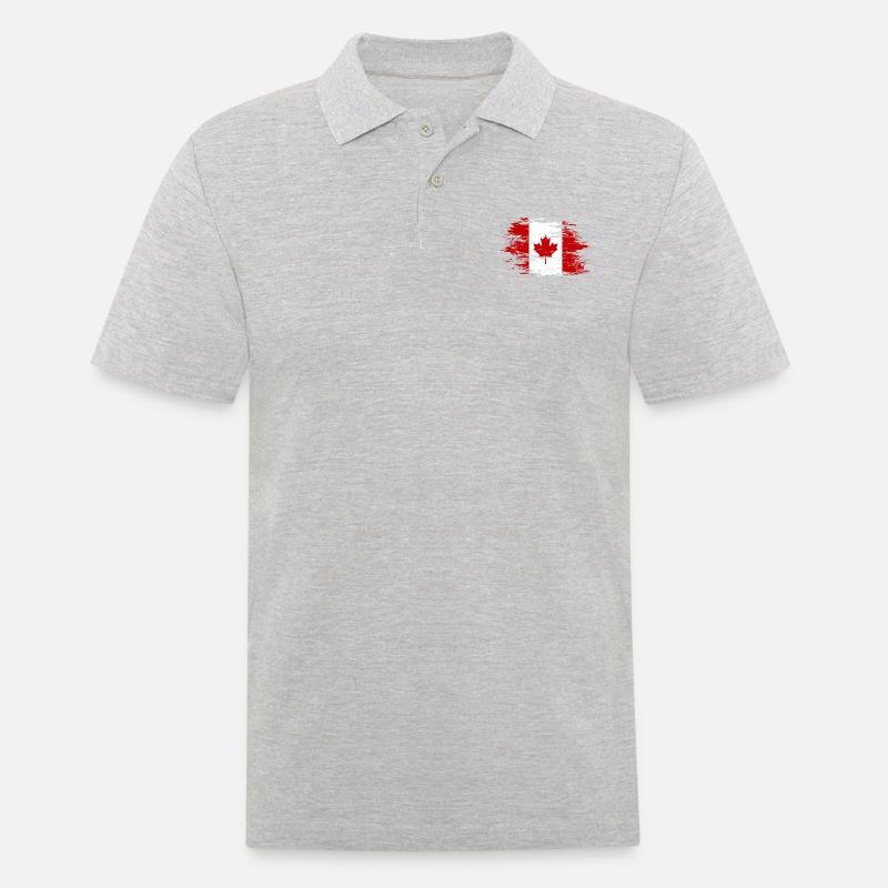 Drapeau du Canada utilisé - Polo Homme - gris chiné