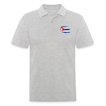 Drapeau cubain utilisé - Polo Homme - gris chiné - Devant - Kai (181cm)