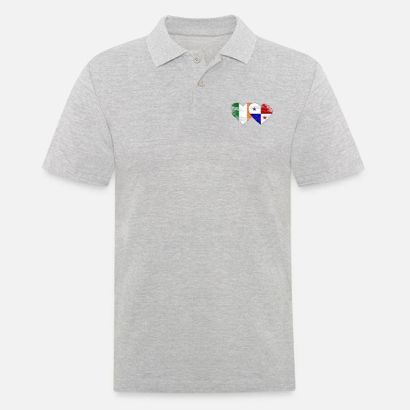 Irlande Drapeau du Panama utilisé - Polo Homme - gris chiné