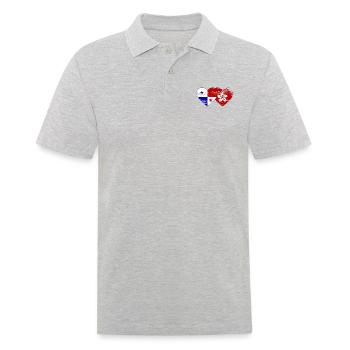 Panama Hong Kong Flagge used - Männer Poloshirt - Grau meliert - Vorne - Kai (181cm)