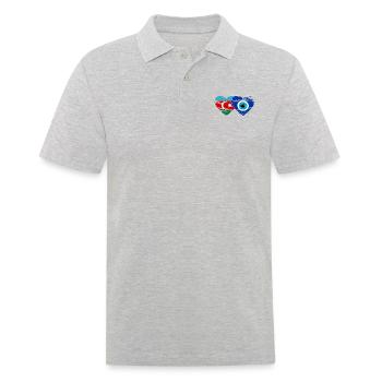 Aserbaidschan Nazarperle Flagge used - Männer Poloshirt - Grau meliert - Vorne - Kai (181cm)
