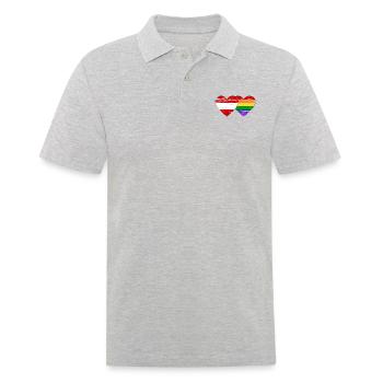 Österreich Regenbogen Flagge used - Männer Poloshirt - Grau meliert - Vorne - Kai (181cm)