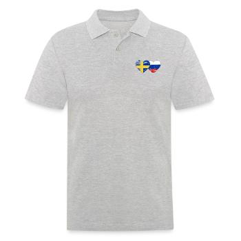Suède Drapeau russe utilisé - Polo Homme - gris chiné - Devant - Kai (181cm)