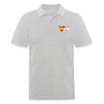 Espagne Argentine Drapeau Coeur Utilisé - Polo Homme - gris chiné - Devant - Kai (181cm)