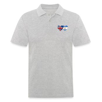 Islande Argentine Drapeau Coeur Utilisé - Polo Homme - gris chiné - Devant - Kai (181cm)