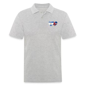 Argentine Islande drapeau coeur utilisé - Polo Homme - gris chiné - Devant - Kai (181cm)