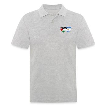 Palestine Argentine drapeau coeur utilisé - Polo Homme - gris chiné - Devant - Kai (181cm)