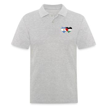 Argentine Palestine Drapeau Coeur - Polo Homme - gris chiné - Devant - Kai (181cm)