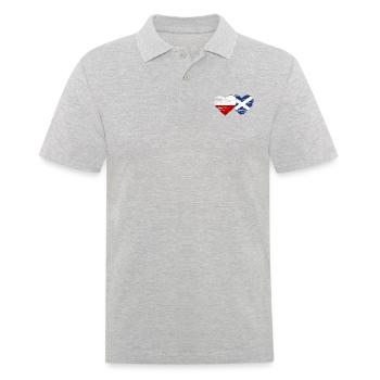 Pologne Ecosse drapeau coeur utilisé - Polo Homme - gris chiné - Devant - Kai (181cm)
