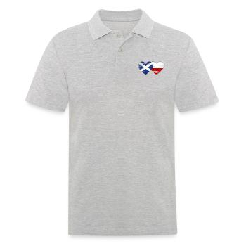 Schottland Polen Flagge Herz used - Männer Poloshirt - Grau meliert - Vorne - Kai (181cm)
