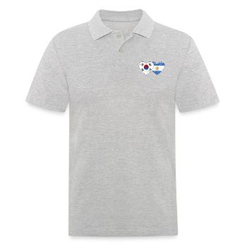 Corée du Sud Argentine Drapeau Coeur Utilisé - Polo Homme - gris chiné - Devant - Kai (181cm)