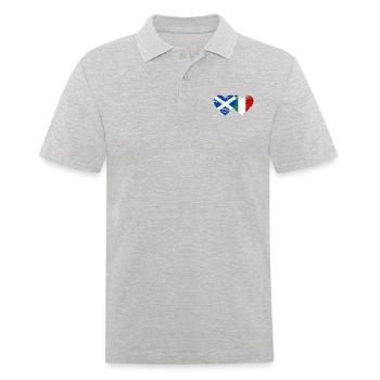 Ecosse Italie Drapeau Coeur Utilisé - Polo Homme - gris chiné - Devant - Kai (181cm)