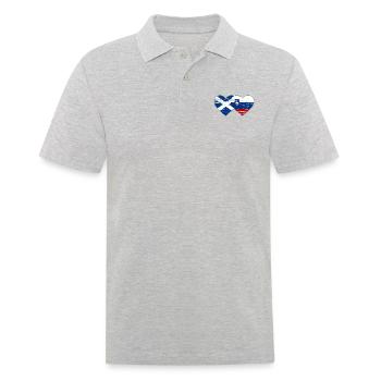Ecosse Slovénie drapeau coeur utilisé - Polo Homme - gris chiné - Devant - Kai (181cm)