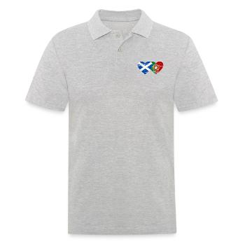 Ecosse Portugal Drapeau Coeur Utilisé - Polo Homme - gris chiné - Devant - Kai (181cm)