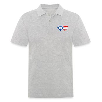 Ecosse Autriche drapeau coeur utilisé - Polo Homme - gris chiné - Devant - Kai (181cm)