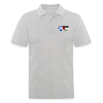 Ecosse Palestine drapeau coeur utilisé - Polo Homme - gris chiné - Devant - Kai (181cm)