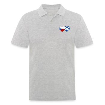 République tchèque Ecosse drapeau coeur utilisé - Polo Homme - gris chiné - Devant - Kai (181cm)