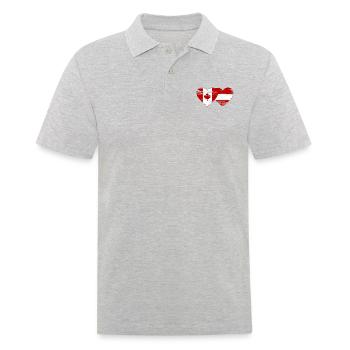 Coeur de drapeau Canada Autriche utilisé - Polo Homme - gris chiné - Devant - Kai (181cm)