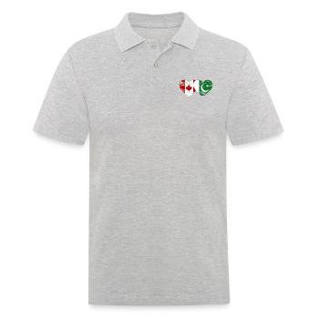 Coeur de drapeau du Canada Pakistan utilisé - Polo Homme - gris chiné - Devant - Kai (181cm)