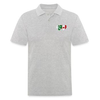 Coeur de drapeau du Pakistan Canada utilisé - Polo Homme - gris chiné - Devant - Kai (181cm)