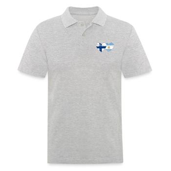 Finlande Argentine Drapeau Coeur Utilisé - Polo Homme - gris chiné - Devant - Kai (181cm)