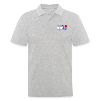Argentine Norvège drapeau coeur utilisé - Polo Homme - gris chiné - Devant - Kai (181cm)
