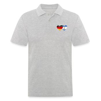 Allemagne Argentine Drapeau Coeur Utilisé - Polo Homme - gris chiné - Devant - Kai (181cm)