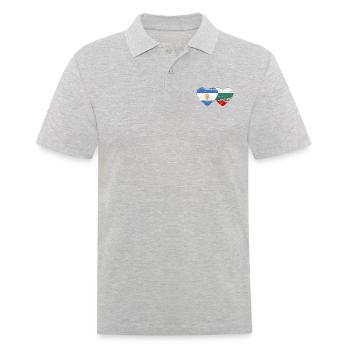 Argentine Bulgarie Drapeau Coeur Utilisé - Polo Homme - gris chiné - Devant - Kai (181cm)