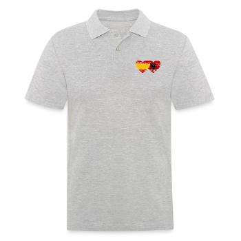 Espagne Albanie Drapeau Coeur Utilisé - Polo Homme - gris chiné - Devant - Kai (181cm)