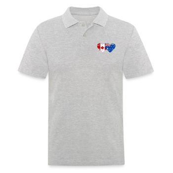 Kanada Australien Flagge Herz used - Männer Poloshirt - Grau meliert - Vorne - Kai (181cm)