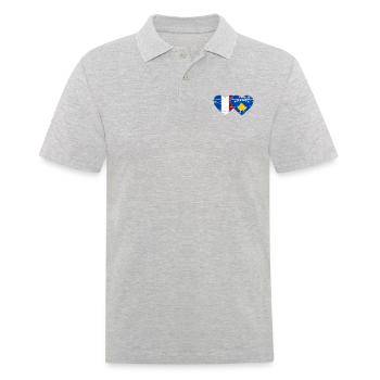 France Kosovo Drapeau Coeur Utilisé - Polo Homme - gris chiné - Devant - Kai (181cm)