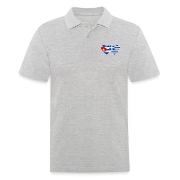 Cuba Grèce Drapeau Coeur Utilisé - Polo Homme - gris chiné - Devant - Kai (181cm)