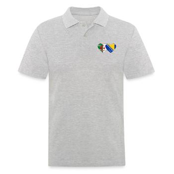 Algérie Bosnie drapeau coeur utilisé - Polo Homme - gris chiné - Devant - Kai (181cm)