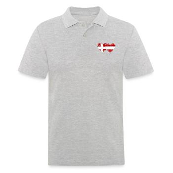 Denmark Austria Flag Heart Used - Men's Polo Shirt - heather grey - Front - Kai (181cm)