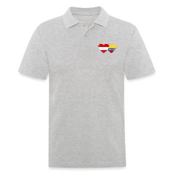 Austria Colombia Flag Heart Used - Men's Polo Shirt - heather grey - Front - Kai (181cm)