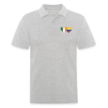 Irlande Colombie drapeau coeur utilisé - Polo Homme - gris chiné - Devant - Kai (181cm)