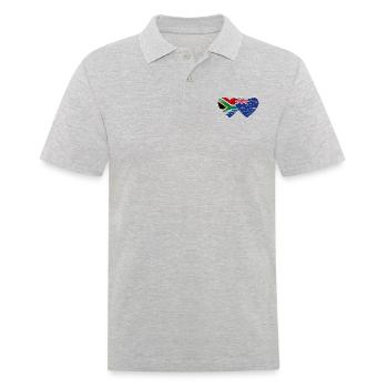 Afrique du Sud Nouvelle-Zélande drapeau coeur utilisé - Polo Homme - gris chiné - Devant - Kai (181cm)