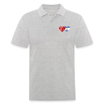 Turquie Argentine Drapeau Coeur Utilisé - Polo Homme - gris chiné - Devant - Kai (181cm)