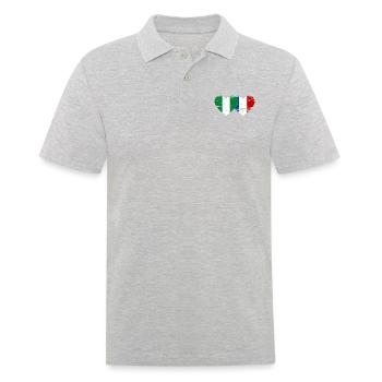 Drapeau du Nigeria France coeur utilisé - Polo Homme - gris chiné - Devant - Kai (181cm)