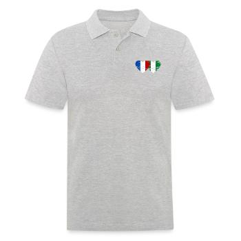 France Nigeria Drapeau Coeur Utilisé - Polo Homme - gris chiné - Devant - Kai (181cm)