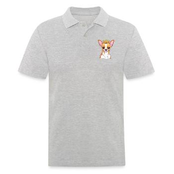"Crowned Heads" - Chihuahua - Men's Polo Shirt - heather grey - Front - Kai (181cm)