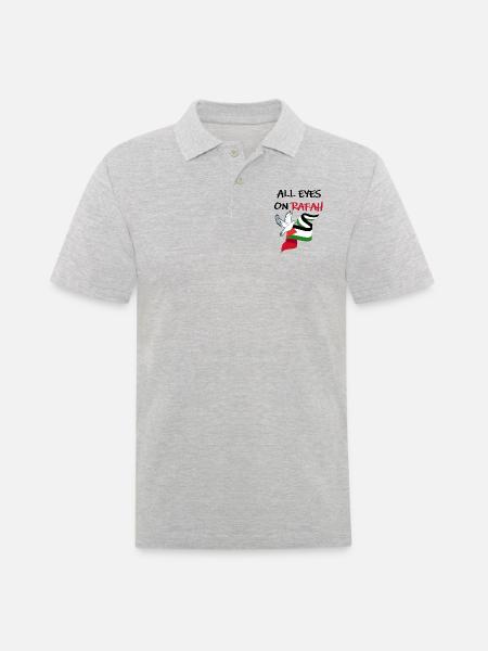 All Eyes on Rafah Dove of Peace - Men's Polo Shirt - heather grey