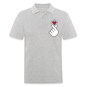 K pop coeur, corée, k pop, musique, symbole, main, pop - Polo Homme - gris chiné - Devant - Kai (181cm)