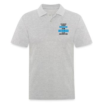 c'est compliqué d'être un bogosse et infirmier - Polo Homme - gris chiné - Devant - Kai (181cm)