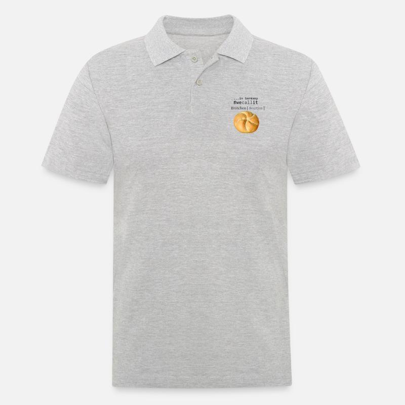 #wecallit Brötchen - Männer Poloshirt - Grau meliert