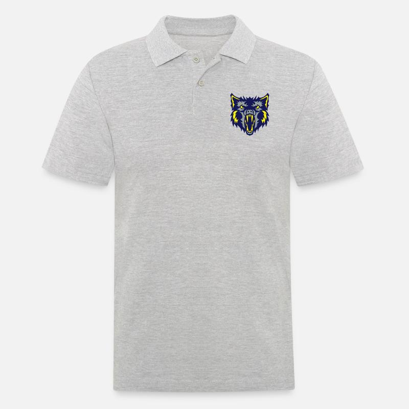 Werwolf Werwolf Wolf 2 - Männer Poloshirt - Grau meliert