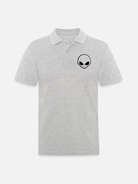 Cool Grey Alien Kopf Logo - Men's Polo Shirt - heather grey