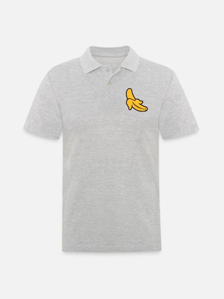 Banane - Männer Poloshirt - Grau meliert