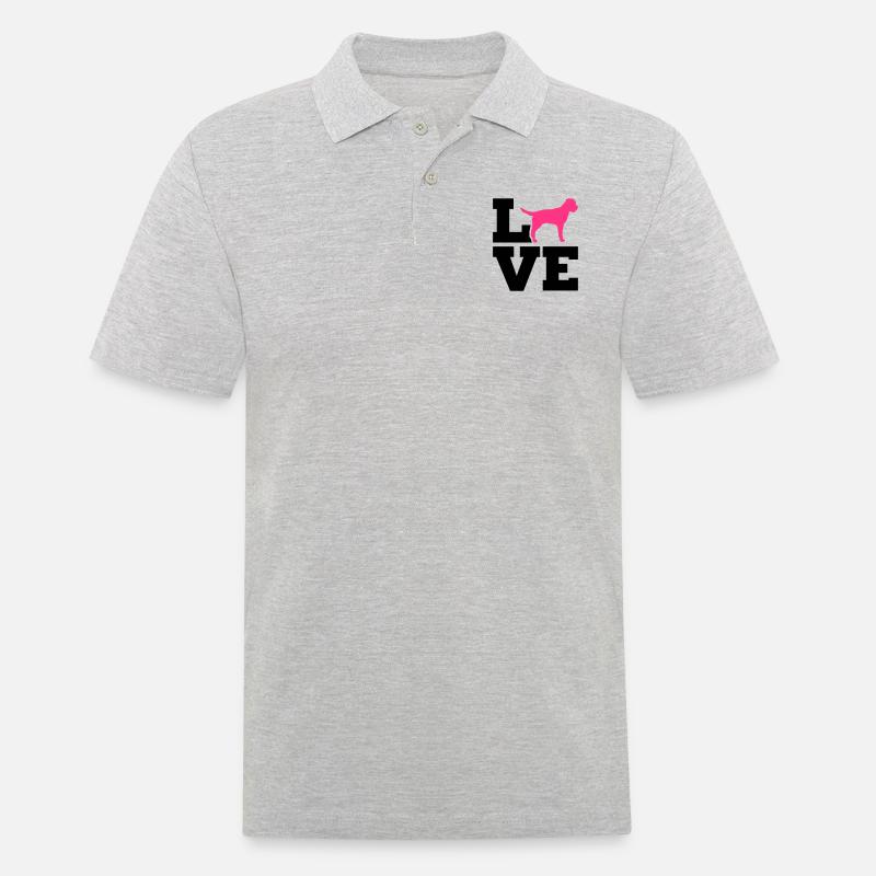 Border Terrier - Männer Poloshirt - Grau meliert